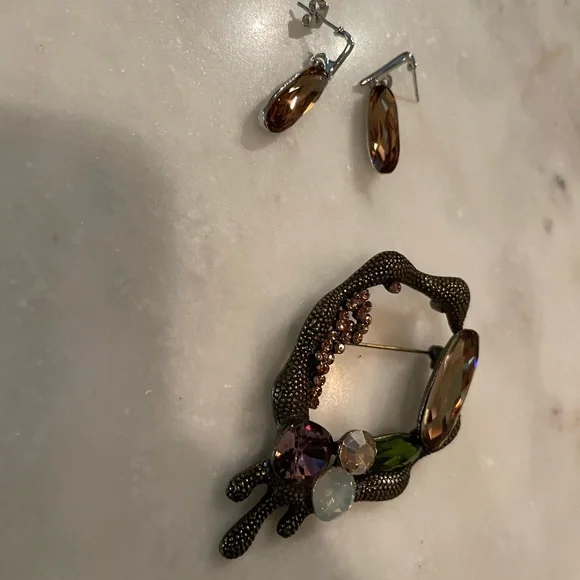 Rare Vintage BG Signed Brooch and Matching Earrings - Picture 5 of 7